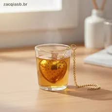 Filtro De Chá De Malha Fina Em Forma De Coração , Infusor Reutilizável De Aço Inoxidável Para Viagens , Piquenique , Fol