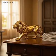 ZA Sofisticado 3D Impresso Estátua De Leão Decoração De Mesa Para Uso Em Escritórios Domésticos