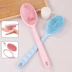 [DASK] Dupla Face Silicone Ba Purificador Cabo Longo Escova De Banho Corporal Lama Chuveiro Massagem Esfoliação Lavagem