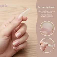 [DASK] Cobertura Completa Stiletto Amêndoa Caixão Quadrado Unhas Postiças Francesas 24pcs Press On Nail Tips De Longa Du