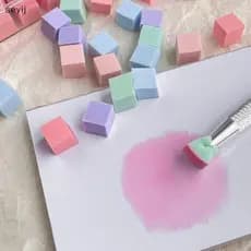 [seyij] 50/100 Unidades Conjunto De Esponja Quadrada Para Arte Em Unhas Gradiente Pincéis Design De Esmalte Gel Caneta S