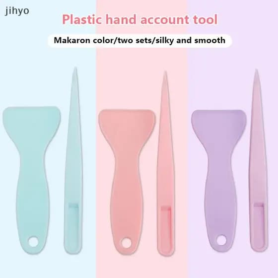 [jihyo] Conjunto De Pinças E Raspador De Plástico Fofo Para Scrapbooking , Diários DIY , Ferramentas De Papelaria