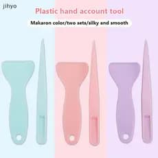 [jihyo] Conjunto De Pinças E Raspador De Plástico Fofo Para Scrapbooking , Diários DIY , Ferramentas De Papelaria