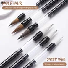 [jihyo] Conjunto De Pincéis De Caligrafia Em Aquarela De 3 Peças Com Sucção Automática De Tinta Soft Wolf Cabelo Caneta