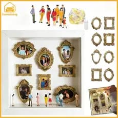 HomeLiving DIY Mini Museu Álbum De Fotos Silhueta Caixa Elegante Kit De Exibição De Memória Criativa Com Estátua Em Mini