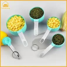 HomeLiving 4/8 Pçs/Set Plástico Multiuso Copo De Medição Colher Alça De Aço Inoxidável Com Ferramentas De Cozimento Grad