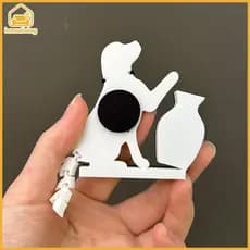 HomeLiving Cão Empurrando Vaso Decoração Geladeira Ímã Gato Animal Bigode Coleção & Caixa Memorial Ornamento De Escritór