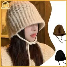 HomeLiving Coreano Versátil Buet Chapéu Inverno Moda Manter Quente Earmuff Casual De Malha Para Mulher BR