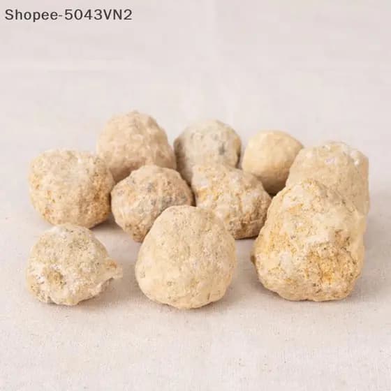 [RE] Geodo Ágata Cristal Cristais Minerais Natural Pedra Branca Cavidade Irregular R