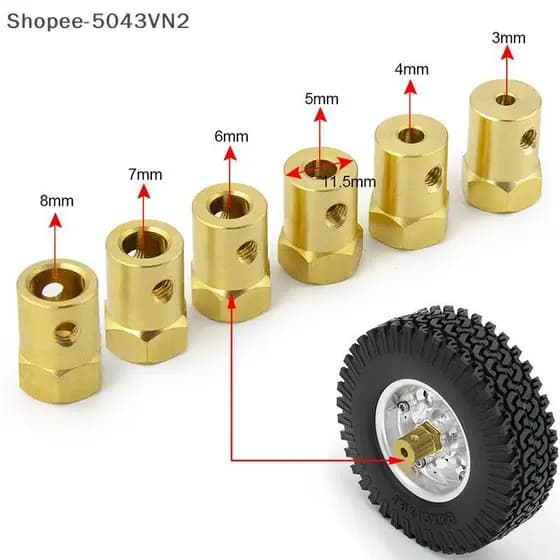[RE] 1Pc Acoplador De Acoplamento Sextavado De Roda Com Parafusos Adaptador De Manga De Latão Conector De Pneu 3/4/5/6/7