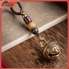 BHTH Pingente De Chaveiro De Carro Com Sino De Liga Retrô , Feito À Mão Carrilhão De Vento Glutinoso , Pequeno Criativo