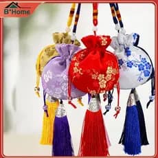 BHTH Bolsa Bordada De Brocado Estilo Seda , Saquinho Bordado , Bolsas De Pano , Pingente , Com Cordão Para Joias ~