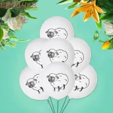 EPOCH8R 10 Peças Balão Estampado De Ovelha , Balões Infláveis De Látex Branca De 12 Polegadas De Animais Fofos De Desenh