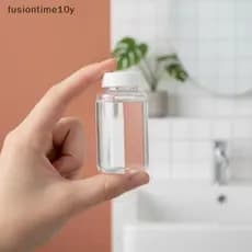 [fusiontime10y] Garrafas Plásticas Recarregáveis 15ml 30ml 50ml 100ml 250ml 500ml Tampa Branca Transparente Tamanho De V