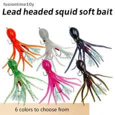 [fusiontime10y] Isca De Pesca De Polvo 19g Gancho Duplo Iscas Macias De Silicone Artificial Jig Triplo Afundando Swimbai