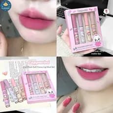 PLUMHOME Cappuvini 4 Peças Conjunto De Brilho Labial Veludo-Toque Hidratante Laca De Vidro E Suculento Universalmente Li