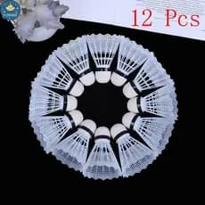 PLUMHOME 12 Pcs Plástico Branco Badminton Bola Shuttlecos Esporte Treinamento .
