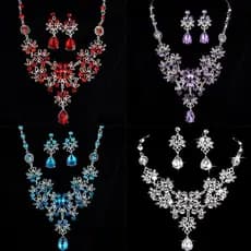 [mingxuan28k] Conjunto De Brincos Nelace Para Festa De Casamento , Flor , Gota De Água , Acessórios De Joias De Noiva BR