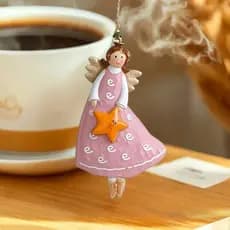 [mingxuan28k] 4 Unidades/Conjunto Decoração Suspensa De Anjo Vintage Enfeites De Natal Feitos À Mão Festiva Para Árvore
