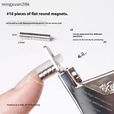 [mingxuan28k] 10 Unidades Mini Prego Magnético Plano Redondo Ímã Para Olho De Gato UV Gel Polonês Ferramentas De Efeito