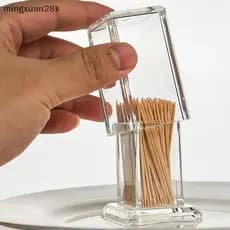 [mingxuan28k] Caixa De Dente Thiened Acrílico Transparente Quadrado Portátil Criativo Conveniente Sala De Estar Armazena