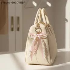 [QY] Chaveiro Vintage Com Laço De Pérola , Pingente De Coração Retrô , Bolsa Leve , Decoração Para Uso Diário Casual [BR