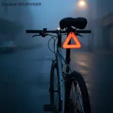 [QY] Sinal De Aviso De Bicicleta Triangular Reflexivo Etiqueta De Suspensão Resistente Com Anel De Aço Para Atividades A