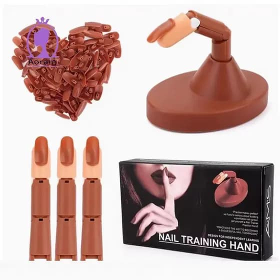 ANTH Prática Destacável Armadura De Mão Artificial Manicure Treinamento De Unhas Falsas Com Base Dobram Braço Dedos Ferr