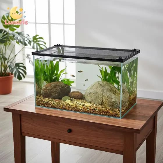 Lunaris Magnético Tanque De Peixes Anti Salto Malha Capa DIY Fácil Instalação Lavável Rede Fina Para Escritório Desktop