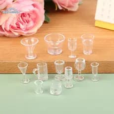 adyhome22vv 10 Peças Mini Taças De Vinho Tinto Casa De Bonecas 1 : 12 Simulação Decoração De Móveis br
