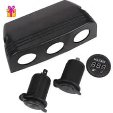 [INTH] Painel Base De Barraca De 1/2/3 Furos USB Soet/Voltímetro/Power Holder Car Tru [Melhor]