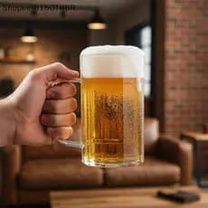 [VJ] Caneca De Cerveja Acrílica Inquebrável , Copo De Plástico Transparente E Reutilizável Para Café , Suco De Água , Vi
