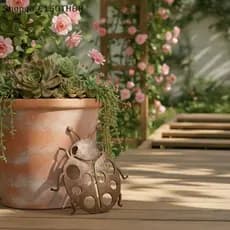 [VJ] Estátua De Joaninha De Metal Estilo Vintage Dobrável Decoração Montada Na Parede Pastoral Arte De Jardim Interno E