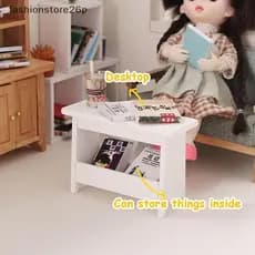 1 : 12 Casa De Bonecas Mini Banco Mesa Modelo Armário Estante Móveis Decoração Brinquedo