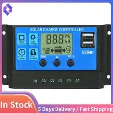 Controlador De Carga Solar 100A , Painel , Bateria , Regulador Inteligente , Multifuncional Com Porta USB Dupla LCD