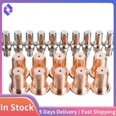 - 60 PT-40 PT40 Tocha Cortador De Plasma Consumíveis 20 Pcs Eletrodo 52582 Bico 51313P Fit 1.1mm (60A)