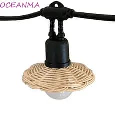 Abajur De Vime OCEANMA , Capa De Luz Suspensa Rústica Tecida À Mão , Sombra Pendente Clássica Criativa Vintage
