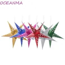 OCEANMA Luzes Suspensas Decoração 3D Multi Cores Capas De Lâmpada Lanterna De Papel Pingente De Natal DIY