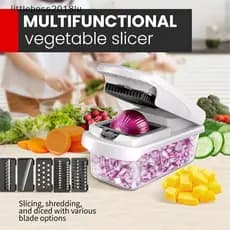 [littleboss2018lu] Cortador De Alimentos Multifuncional 15 Em 1 Com Recipiente Vegetais Cozinha Fatiador , Ralador E Pic