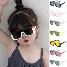 Óculos De Sol Quadrados Infantis Personalidade Meia Armação Moda Proteção UV Para Meninos E Meninas