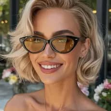 Y2K High Sense Small Frame Cat Eye Rice Unhas Óculos De Sol Para Mulheres E Homens