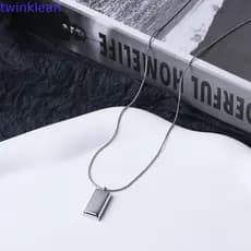 TWINKLEAN Colar Masculino Punk Prata Cor Tijolos Casal Camisola Corrente Namorado Estilo Coreano