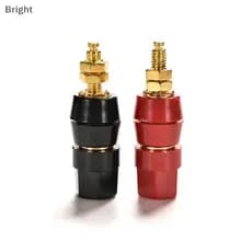 2 Pcs Binding Post Speaker Cabo Amplificador De Áudio Terminal Banana Plug Ja Gold