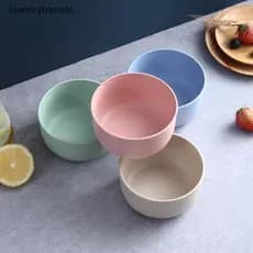 Joias Tigela De Palha De Trigo De Cor Sólida-Tigelas De Comida Leves Para Utensílios De Mesa De Jantar De Cozinha [COD]