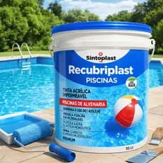 Tinta Piscina Recubriplast 10L Azul Sinteplast Alta Resistência ao Cloro