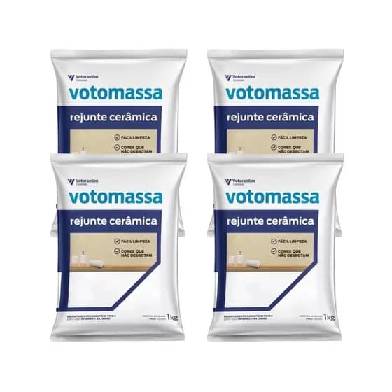 KIT 4 UNIDADES - REJUNTE FLEXIVEL VOTOMASSA BRANCO 1KG VOTORANTIM