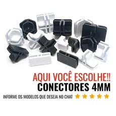 Conectivos para Balcão de Vidro 4mm Conector Tela Aramada para Estante Nichos ou Cercado Pet - Preto ou Branco