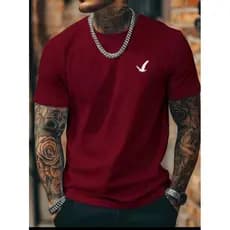 Camiseta Casual Masculina Pássaro tendência verão 100% Algodão
