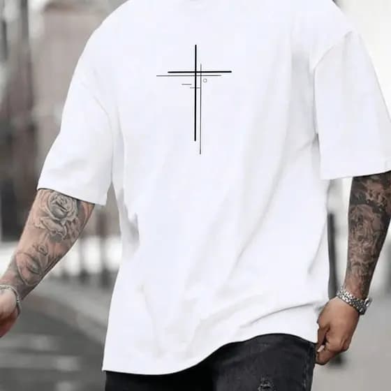 Camiseta Masculina Cruz Dupla malha premium 100% algodão Camisa premium