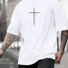 Camiseta Masculina Cruz Dupla malha premium 100% algodão Camisa premium